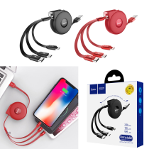 Cable Charger Hoco U50 3in1 (iPhone+Micro+Type C) - ខ្សែសាករមូ ហូកូ U50 អាយហ្វូន+ម៉ាយក្រូ+ថាយស៊ី