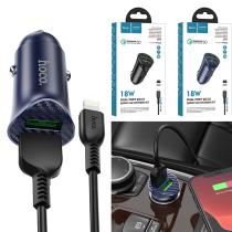 Power Car Charger QC3.0 Hoco ​Z39 Set iPhone - ឆ្នាំសាកក្នុឡាន ហូកូ Z39 រុនសាក 2 iPhone