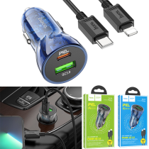 Power Car Charger PD/QC/FCP/AFC hoco Z47A Set TypeC to iPhone - ឆ្នាំសាកក្នុឡាន ហូកូ Z47A PD30W+QC3.0 ឈុត PD(C to iP)