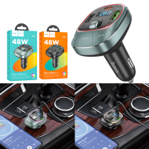 Car Bluetooth FM transmitter hoco E76 Pole PD45W+QC3.0 - ប្លូធូឡាន FM បញ្ជូនសំលេង ហូកូ E76 Pole PD45W+QC3.0
